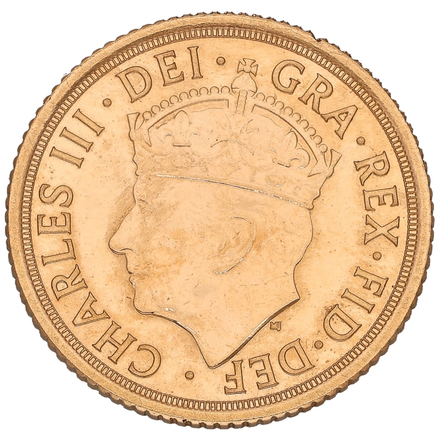 22ct Gold King Charles III Half Sovereign Coin 2023