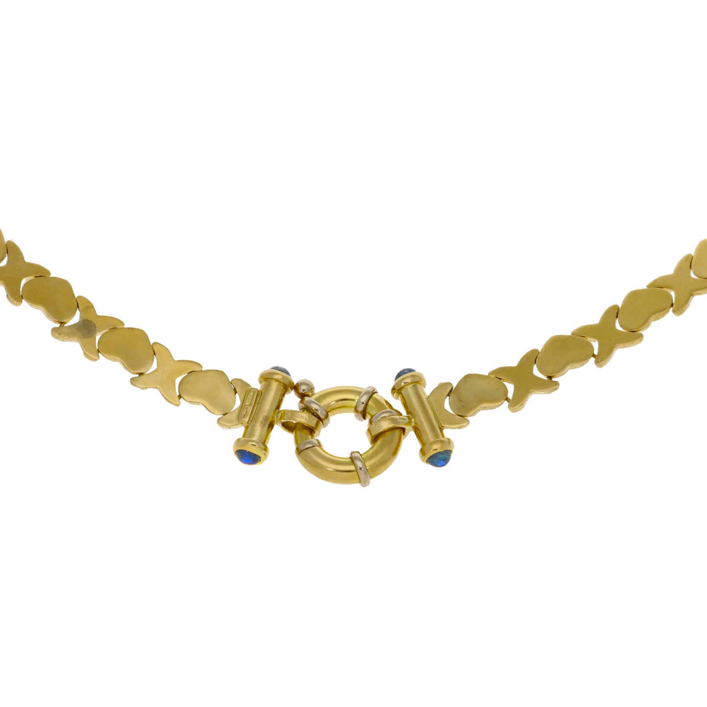 18ct Gold Sapphire Fancy Necklace 18"