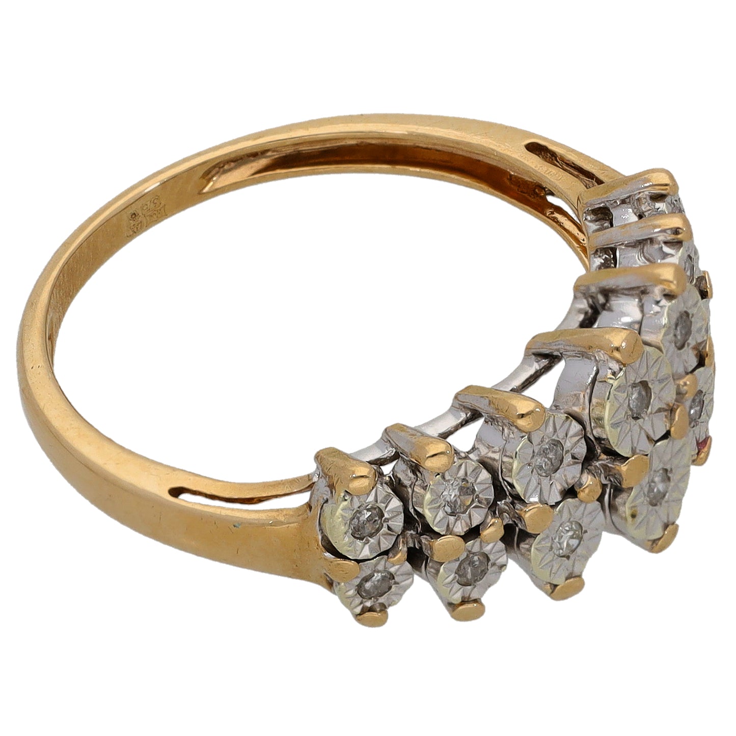 9ct Gold 0.07ct Diamond Dress/Cocktail Ring Size N