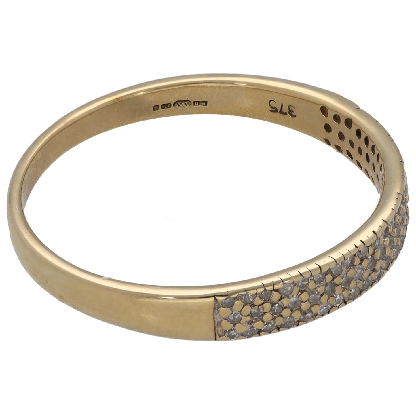 9ct Gold 0.25ct Diamond Half Eternity Ring Size U