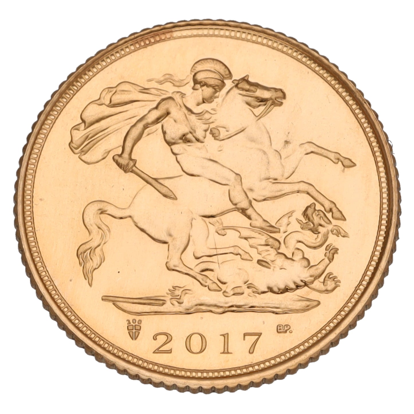 22ct Gold Queen Elizabeth II Half Sovereign Coin 2017