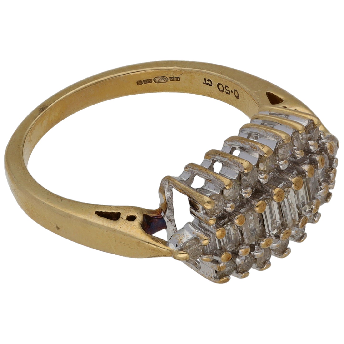 9ct Gold 0.49ct Diamond Dress/Cocktail Ring Size N