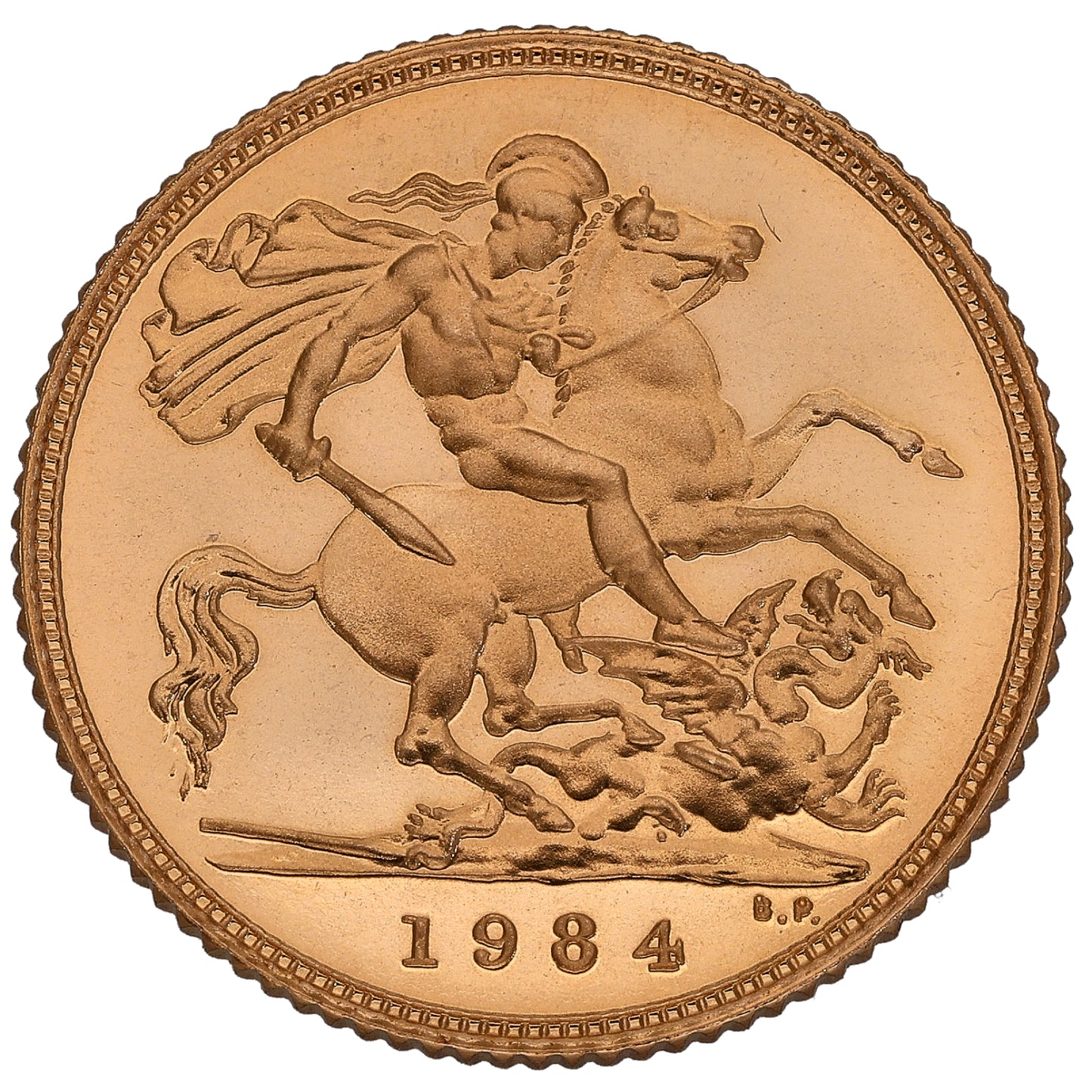22ct Gold Queen Elizabeth II Half Sovereign Coin 1984