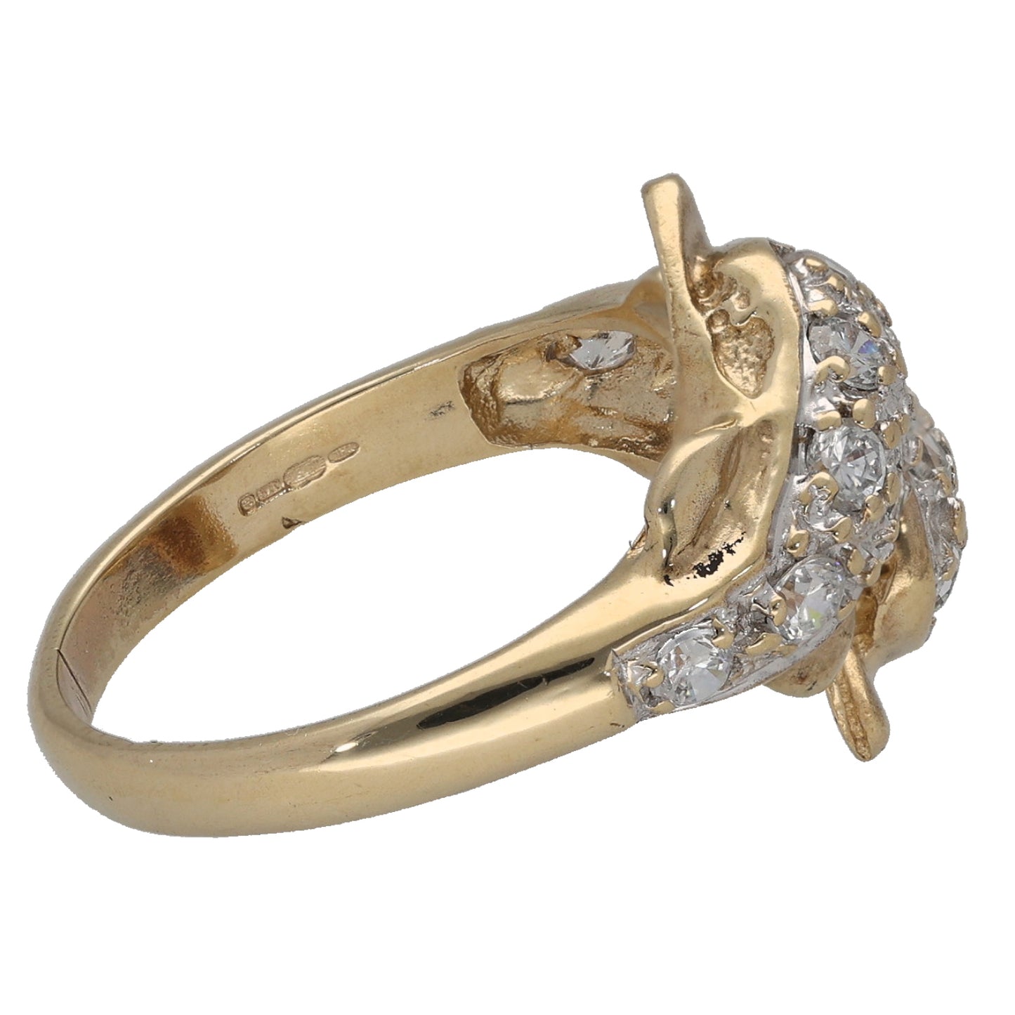 9ct Gold Cubic Zirconia Dolphin Ring Size N