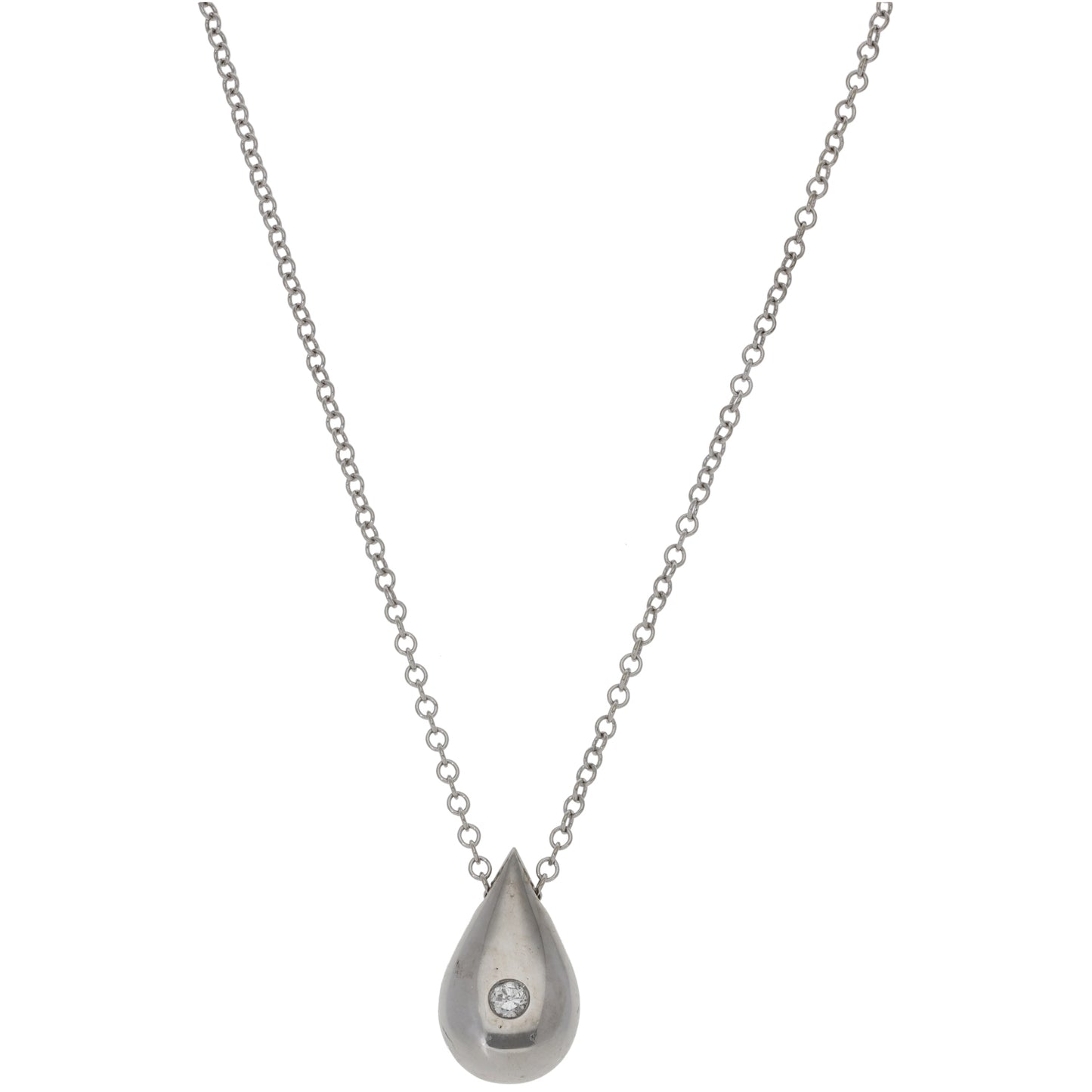 9ct White Gold 0.20ct Diamond Alternative Pendant With Chain