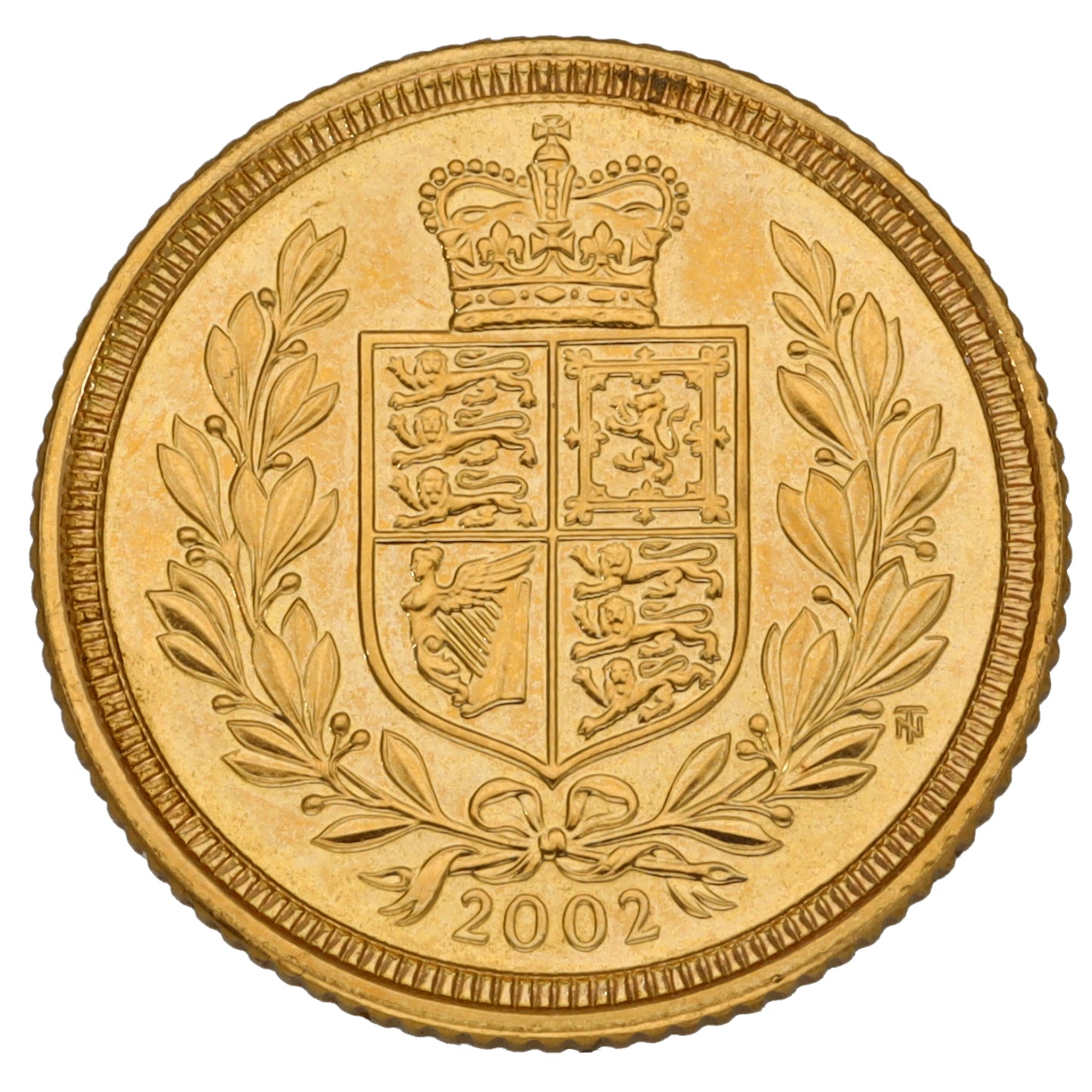 22ct Gold Queen Elizabeth II Half Sovereign Coin 2002