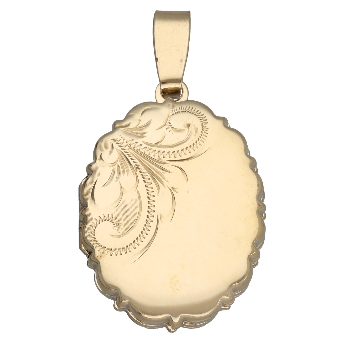 9ct Gold Patterned Locket Pendant
