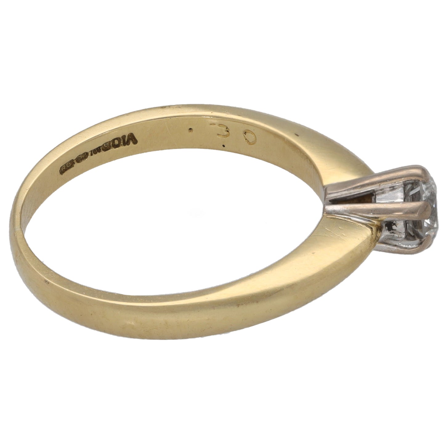 18ct Gold 0.30ct Diamond Solitaire Ring Size K