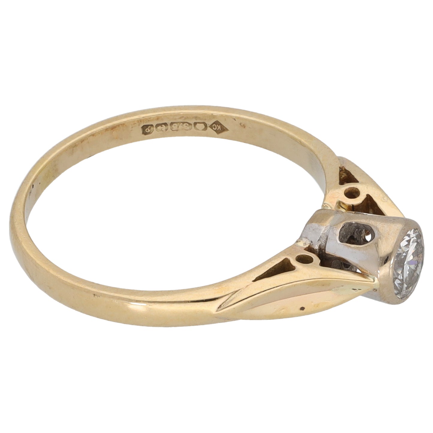 9ct Gold 0.20ct Diamond Solitaire Ring Size K