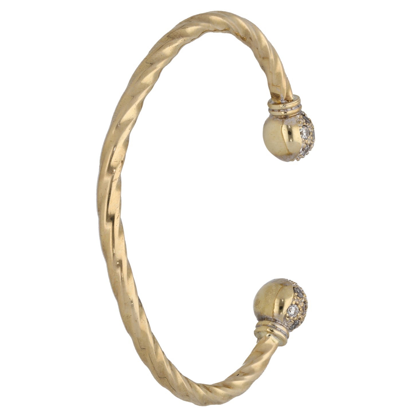 9ct Gold Cubic Zirconia Torque Bangle