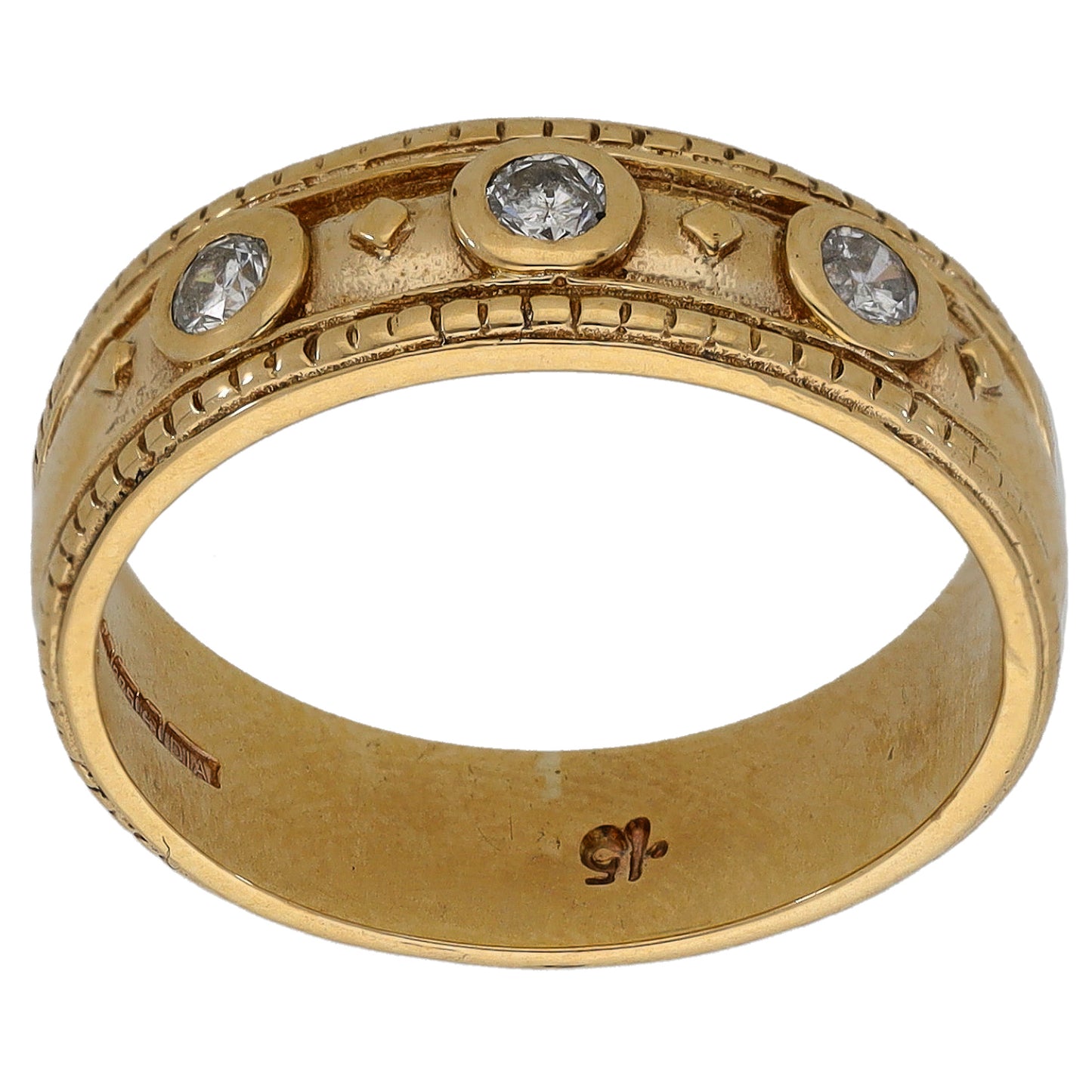 9ct Gold 0.15ct Diamond Dress/Cocktail Ring Size L