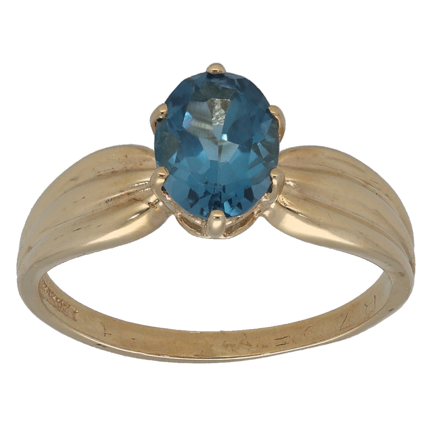 9ct Gold Topaz Single Stone Ring Size O