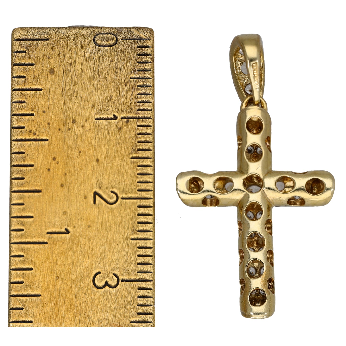 9ct Gold Cubic Zirconia Cross Pendant