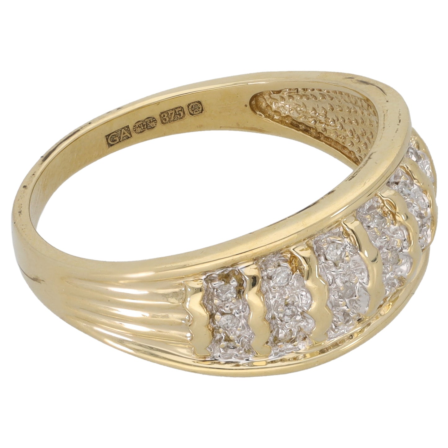 9ct Gold 0.105ct Diamond Dress/Cocktail Ring Size Q