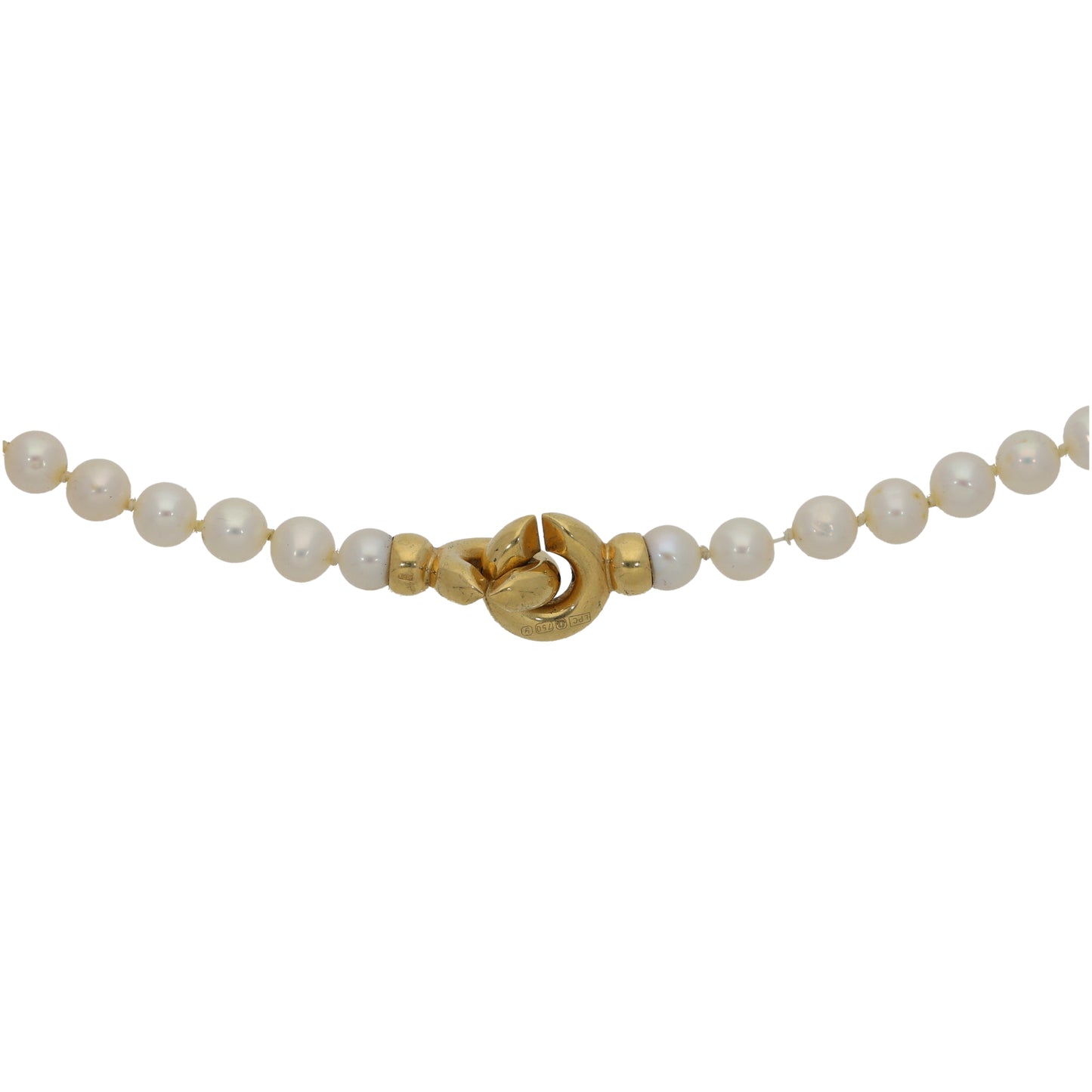 18ct Gold Cultured Pearl Pearl Necklace 18"