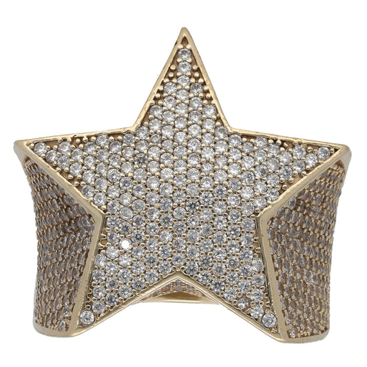 9ct Gold Cubic Zirconia Star Ring Size W