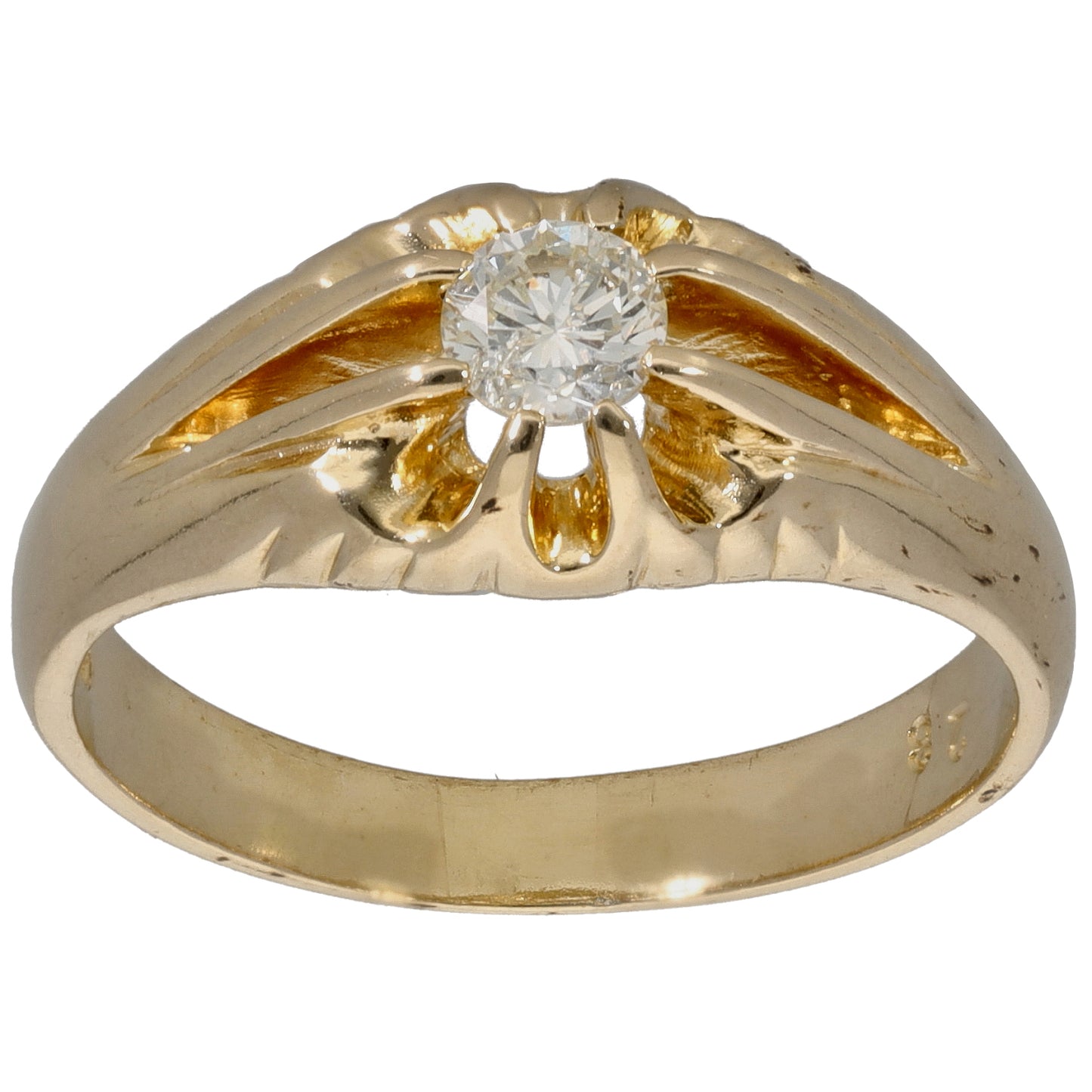 9ct Gold 0.33ct Diamond Solitaire Ring Size Q