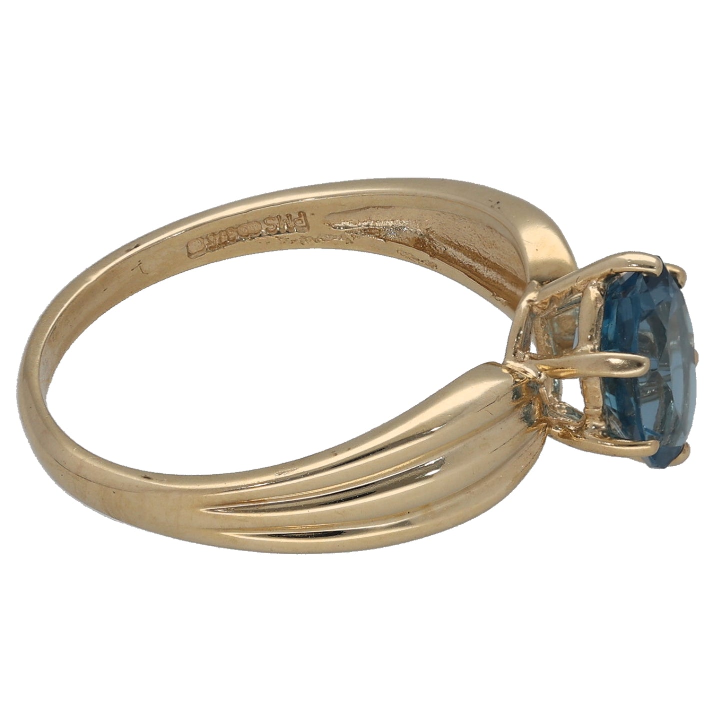 9ct Gold Topaz Single Stone Ring Size O