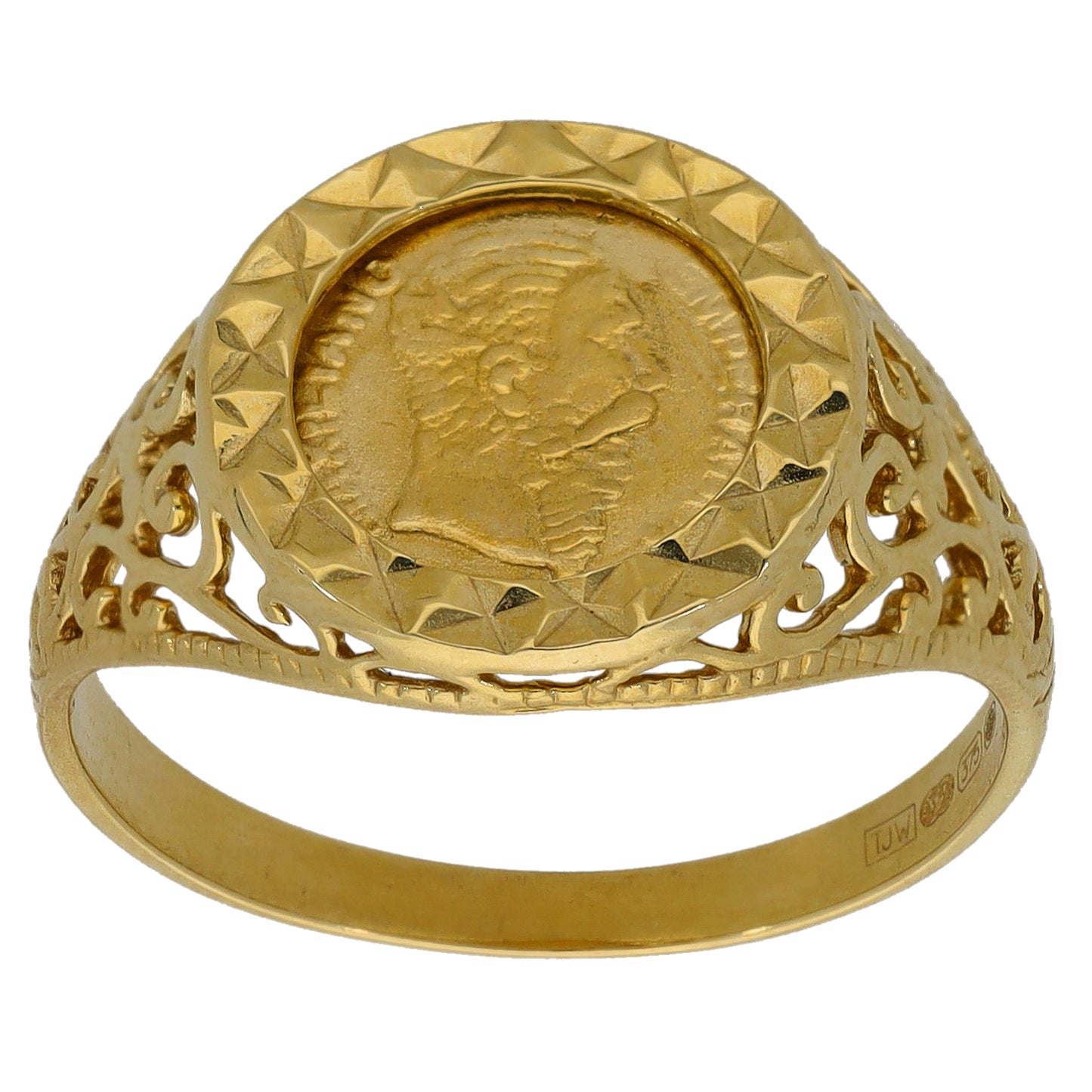 9ct Gold Emblem Ring Size Q