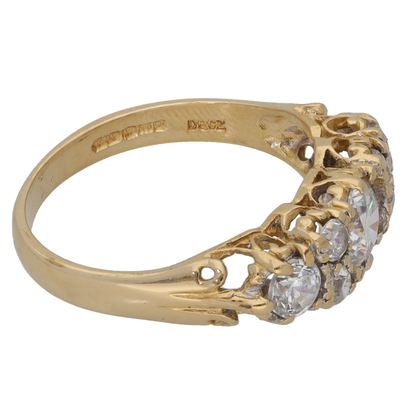 14ct Gold Cubic Zirconia Half Eternity Ring Size K