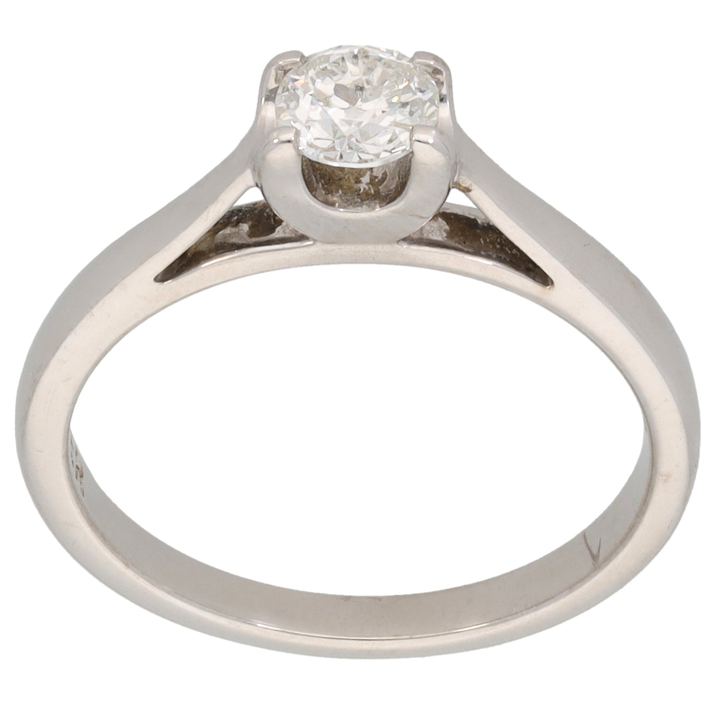 18ct White Gold 0.40ct Diamond Solitaire Ring Size M