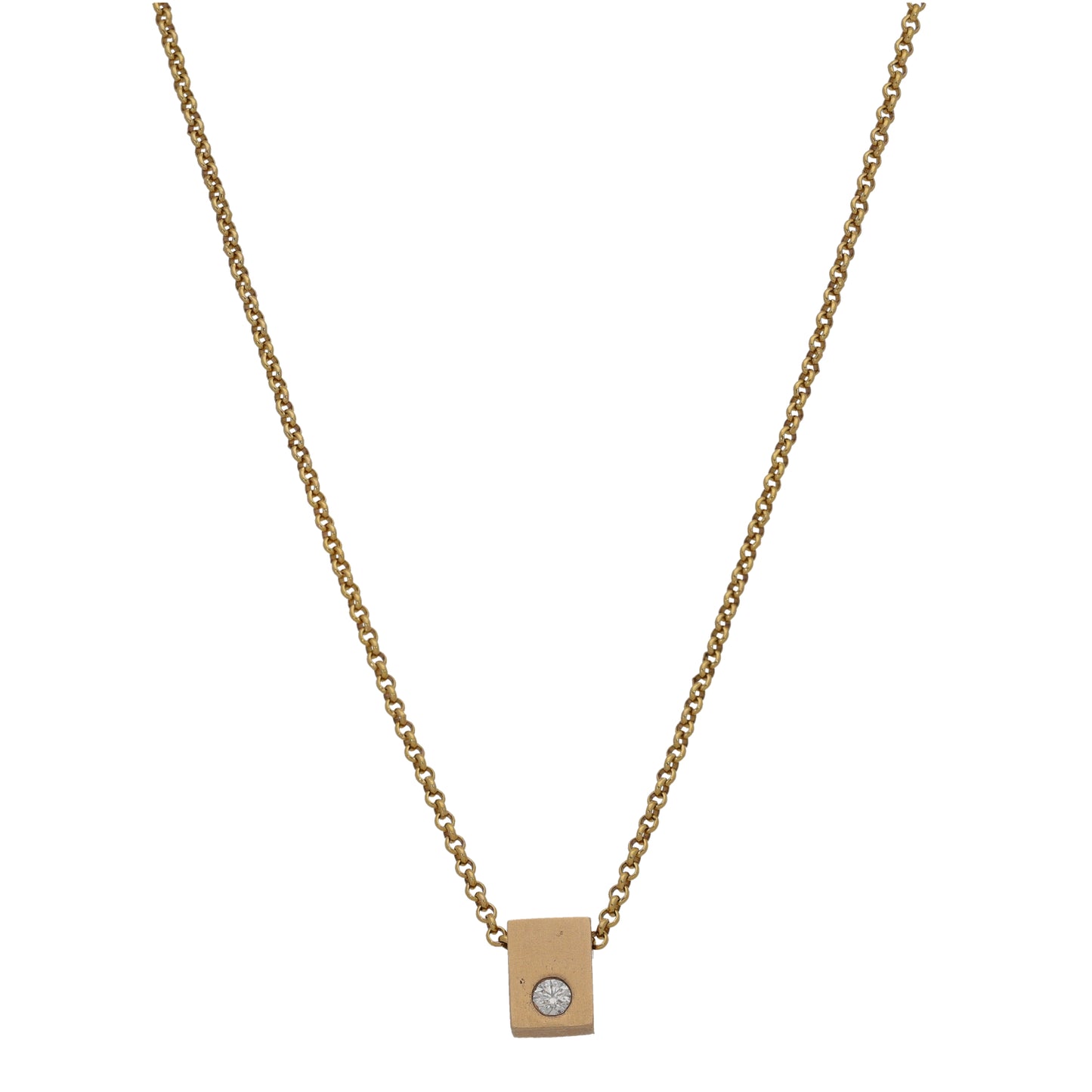 9ct Gold 0.20ct Diamond Solitaire Pendant With Chain