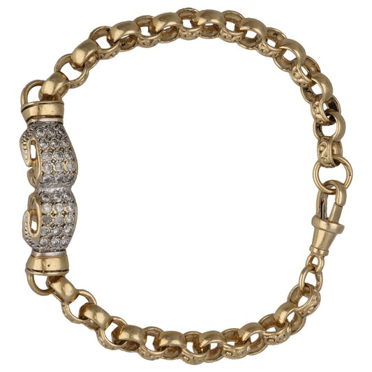9ct Gold Cubic Zirconia Belcher Bracelet