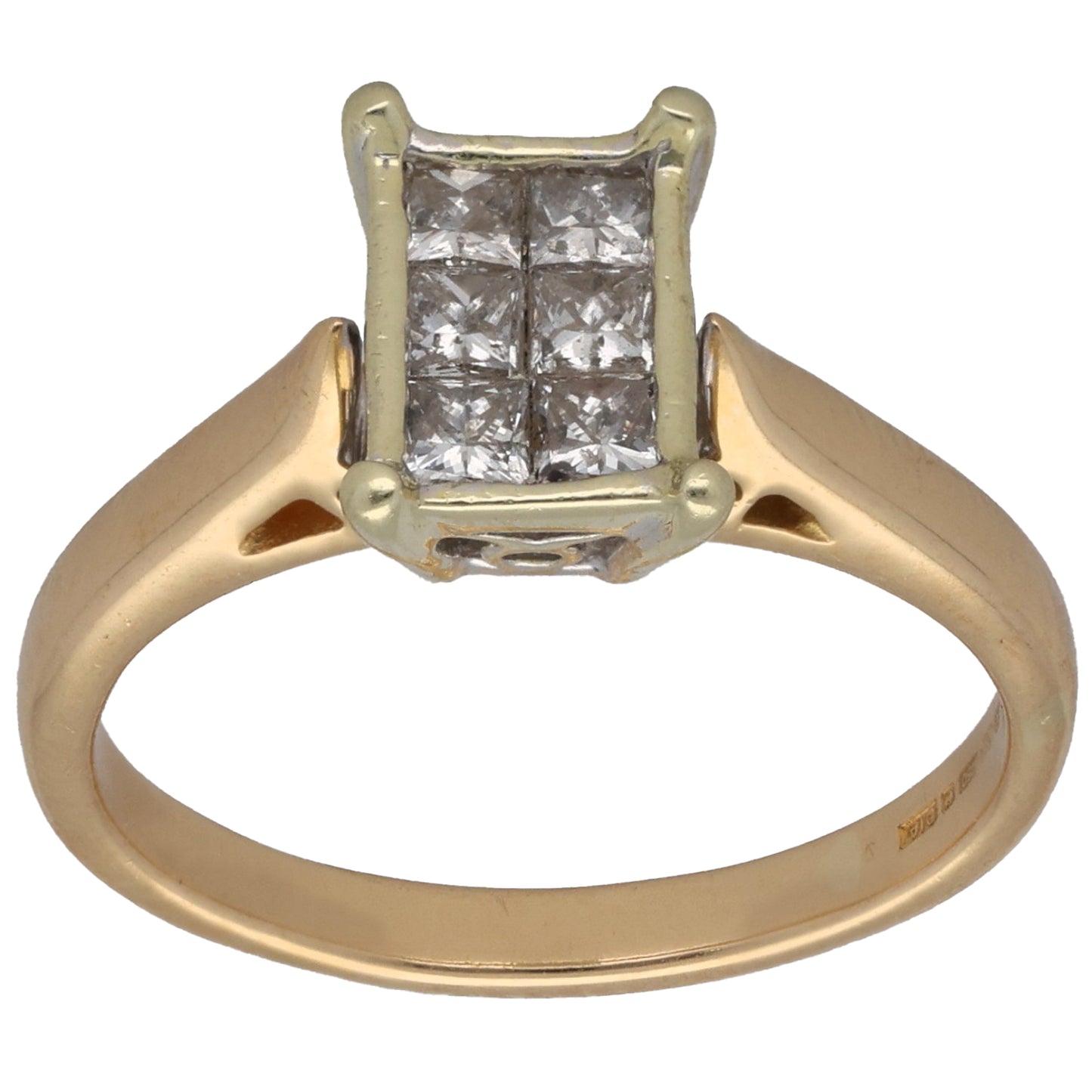18ct Gold 0.42ct Diamond Cluster Ring Size M