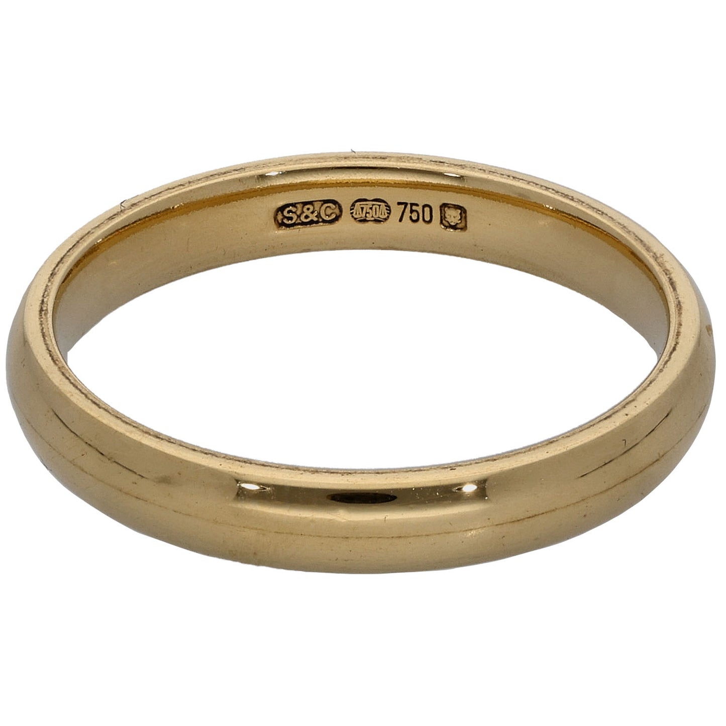 18ct Gold Plain Wedding Ring Size O