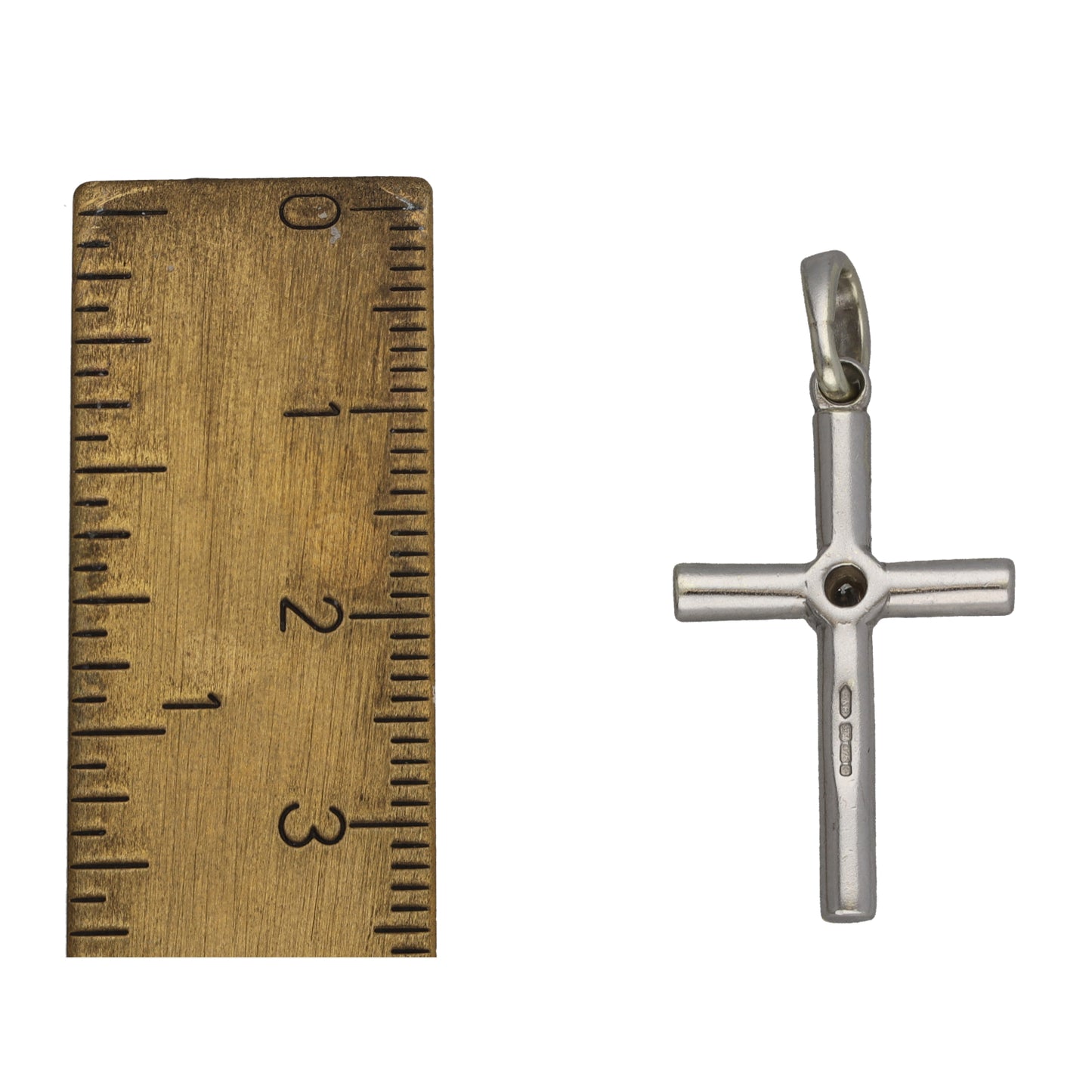 9ct White Gold 0.05ct Diamond Cross Pendant
