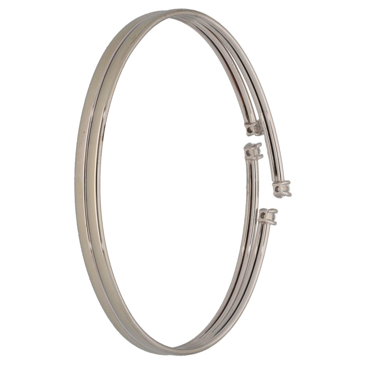 9ct White Gold Cubic Zirconia Bangle