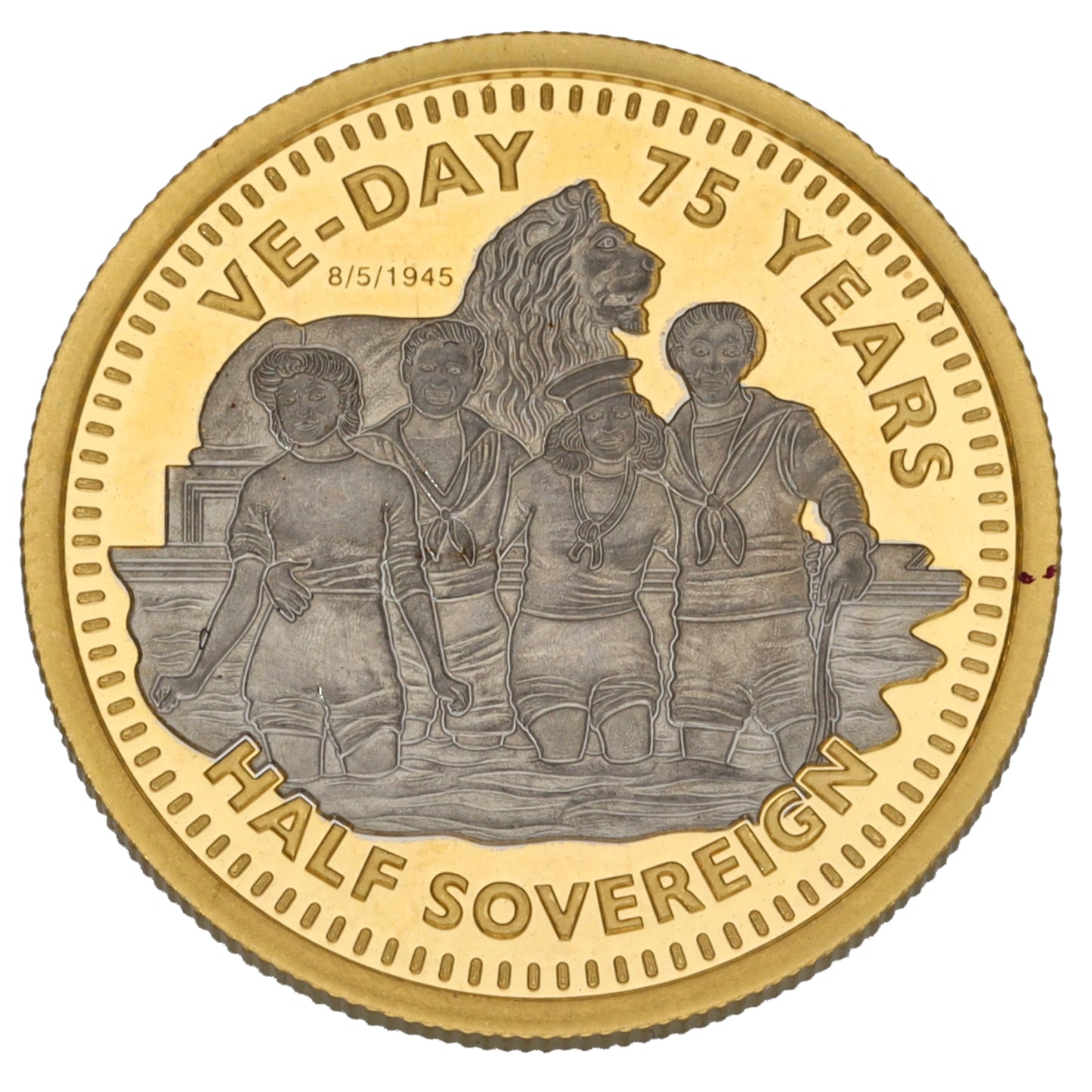 22ct Gold VE-Day 75 Years Half Sovereign Coin 2020