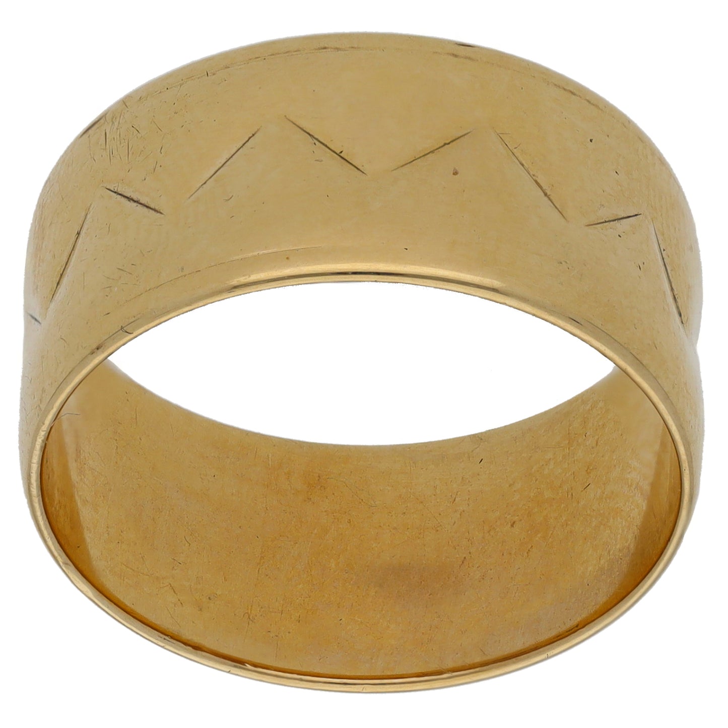 9ct Gold Patterned Wedding Ring Size R