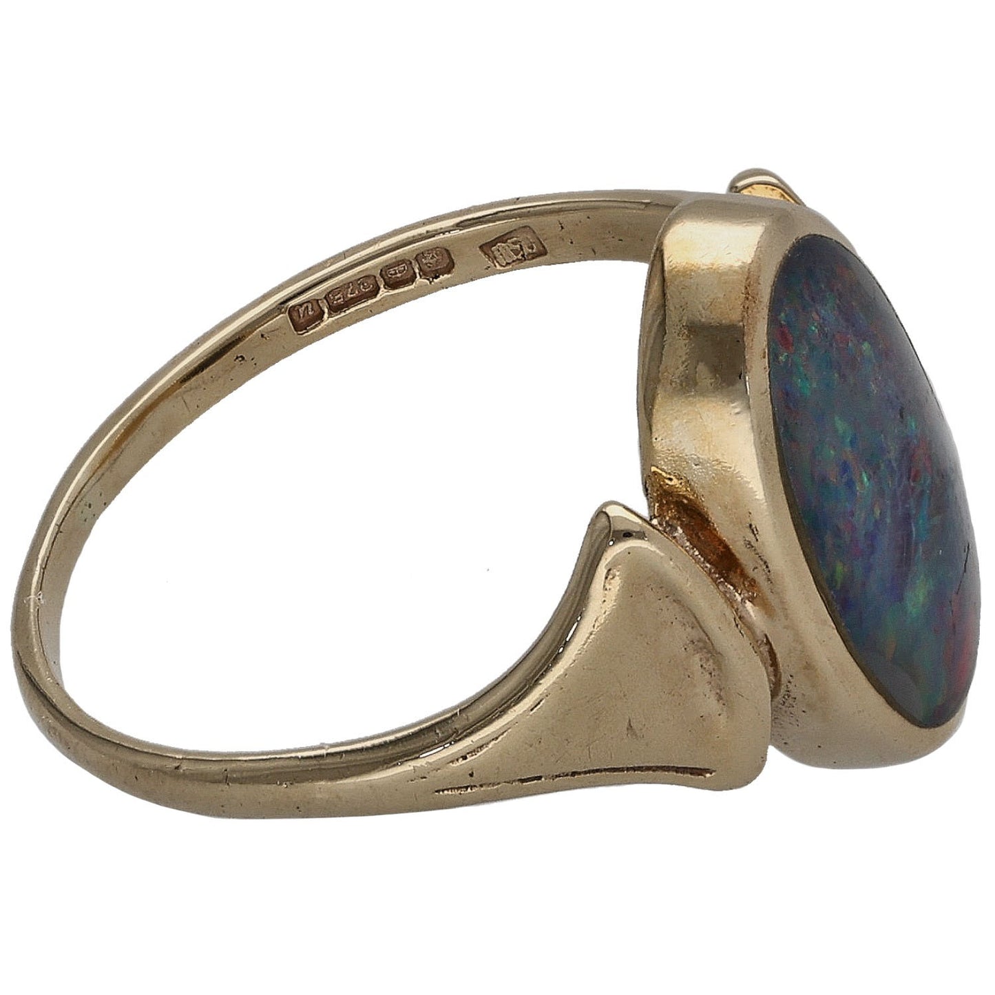9ct Gold Opal Triplet Single Stone Ring Size K