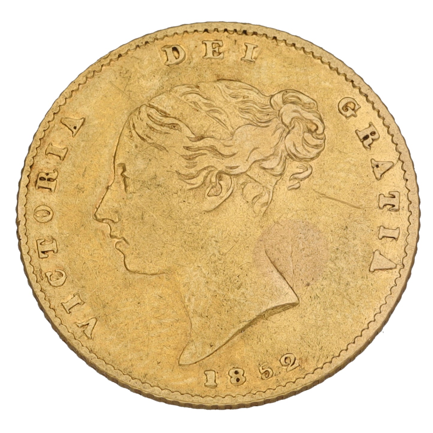 22ct Gold Queen Victoria Half Sovereign Coin 1852