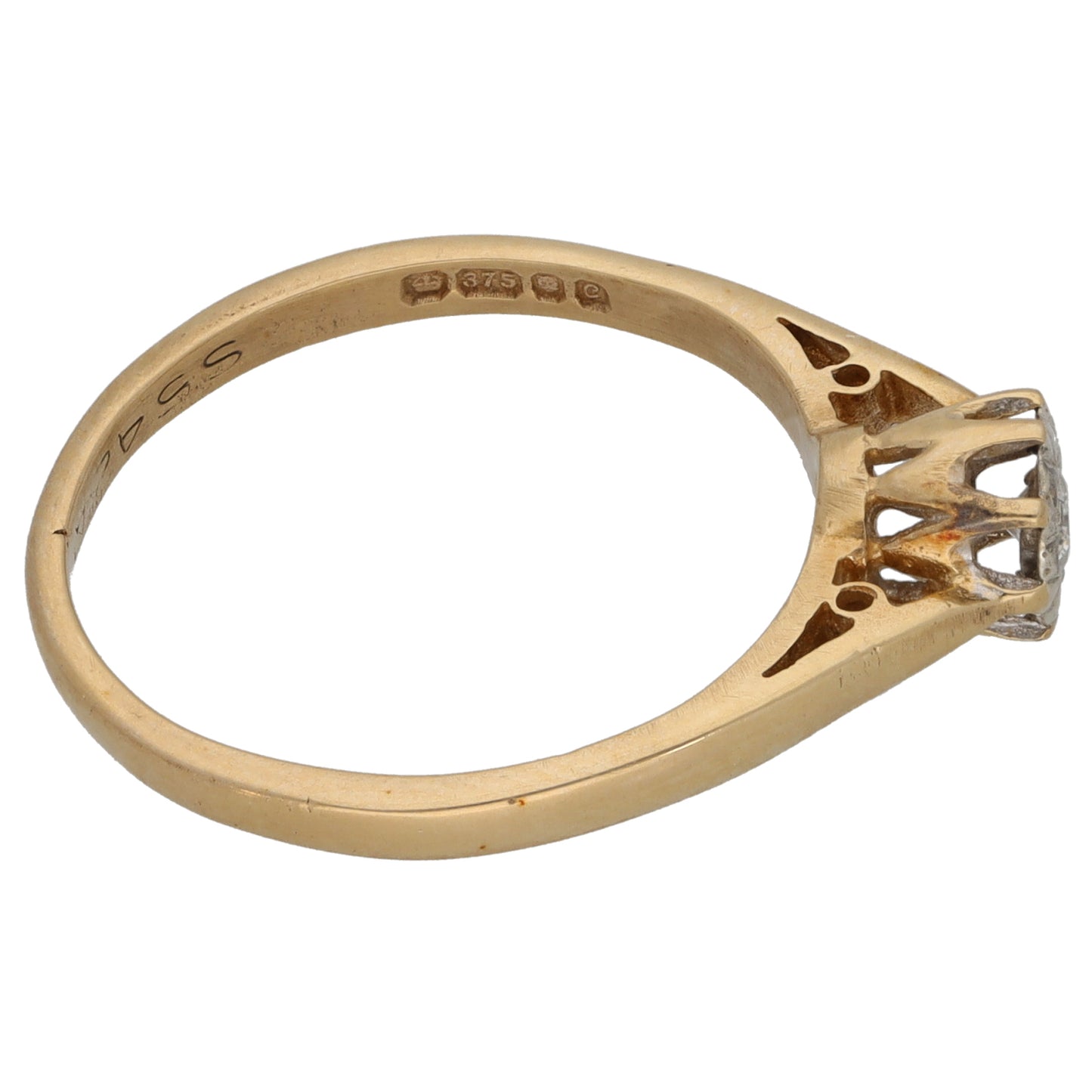 9ct Gold 0.05ct Diamond Solitaire Ring Size N