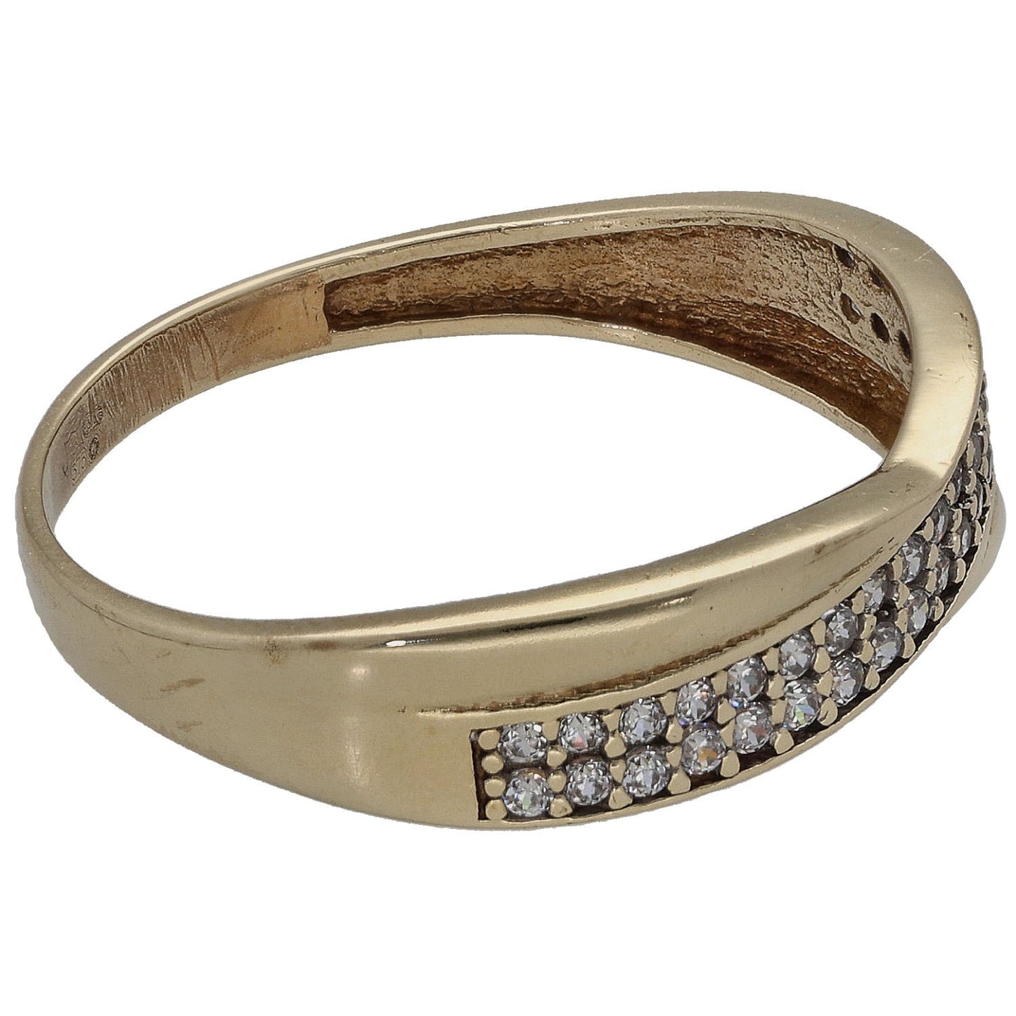 9ct Gold Cubic Zirconia Half Eternity Ring Size O