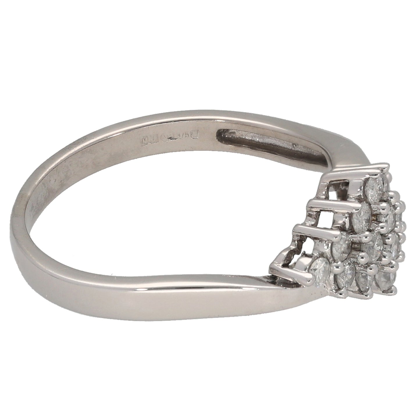 9ct White Gold 0.33ct Diamond Cluster Ring Size N