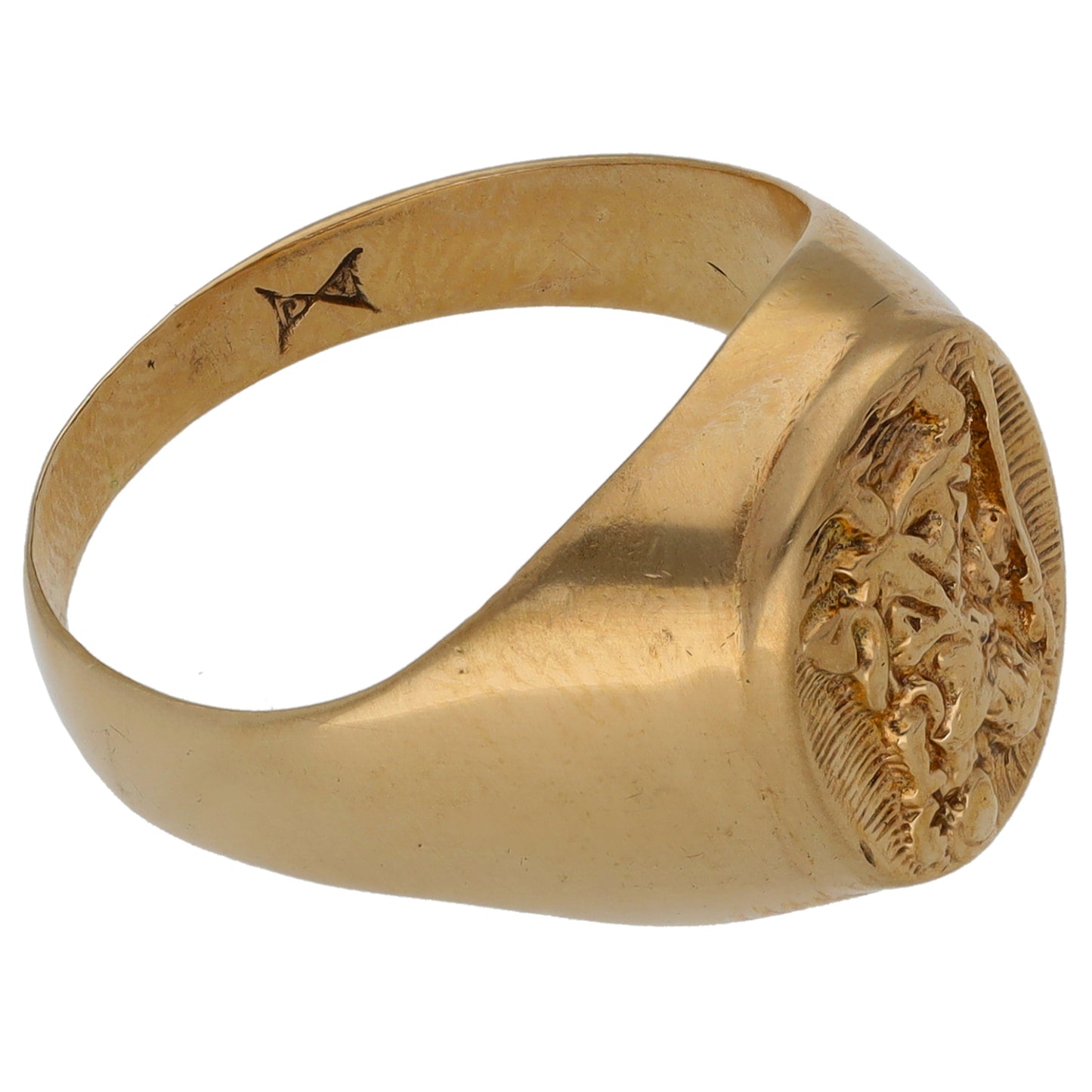 9ct Gold St Christopher Signet Ring Size P