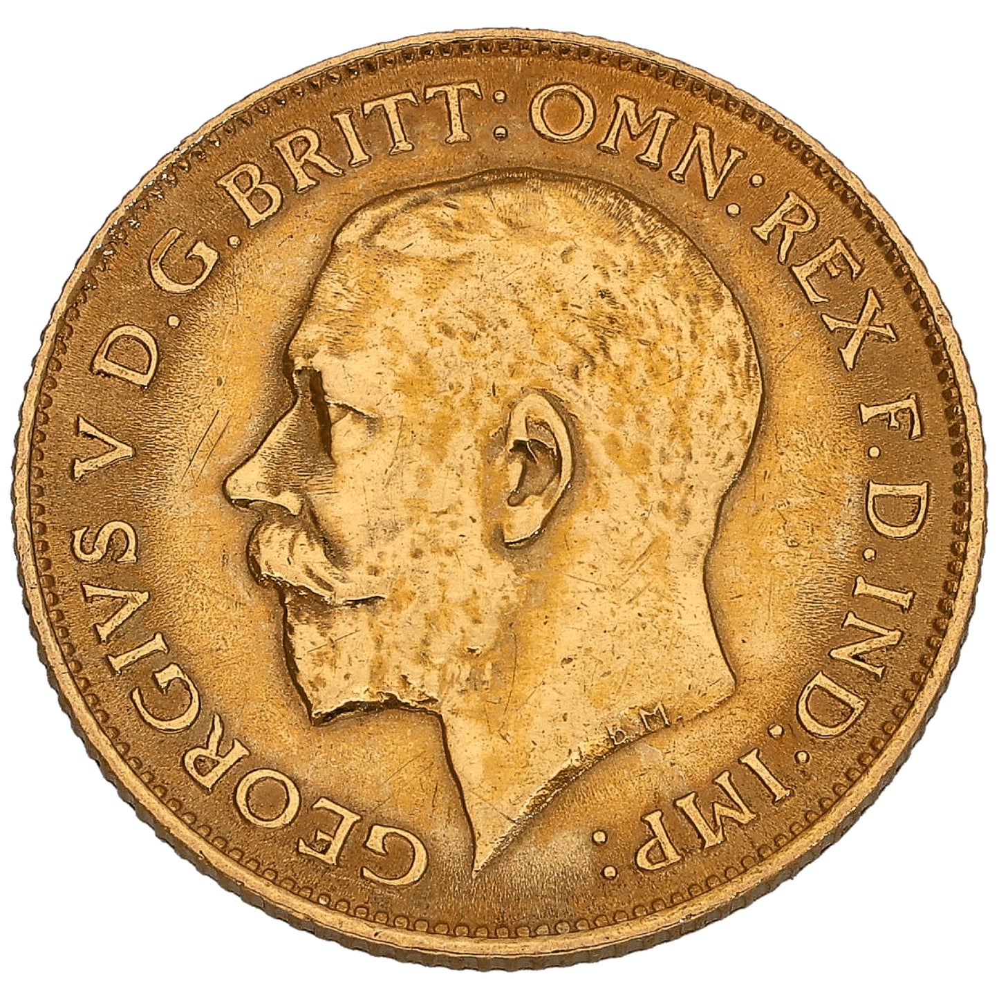 22ct Gold King George V Half Sovereign Coin 1914