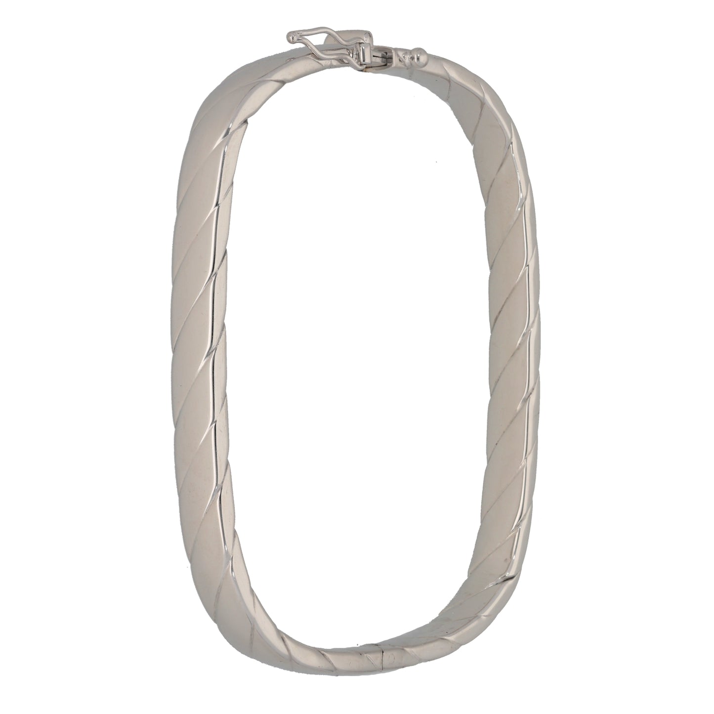 9ct White Gold Hinged/Clasp Bangle