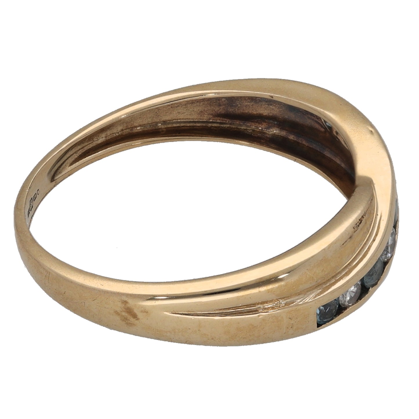 9ct Gold Topaz & Cubic Zirconia Half Eternity Ring Size P