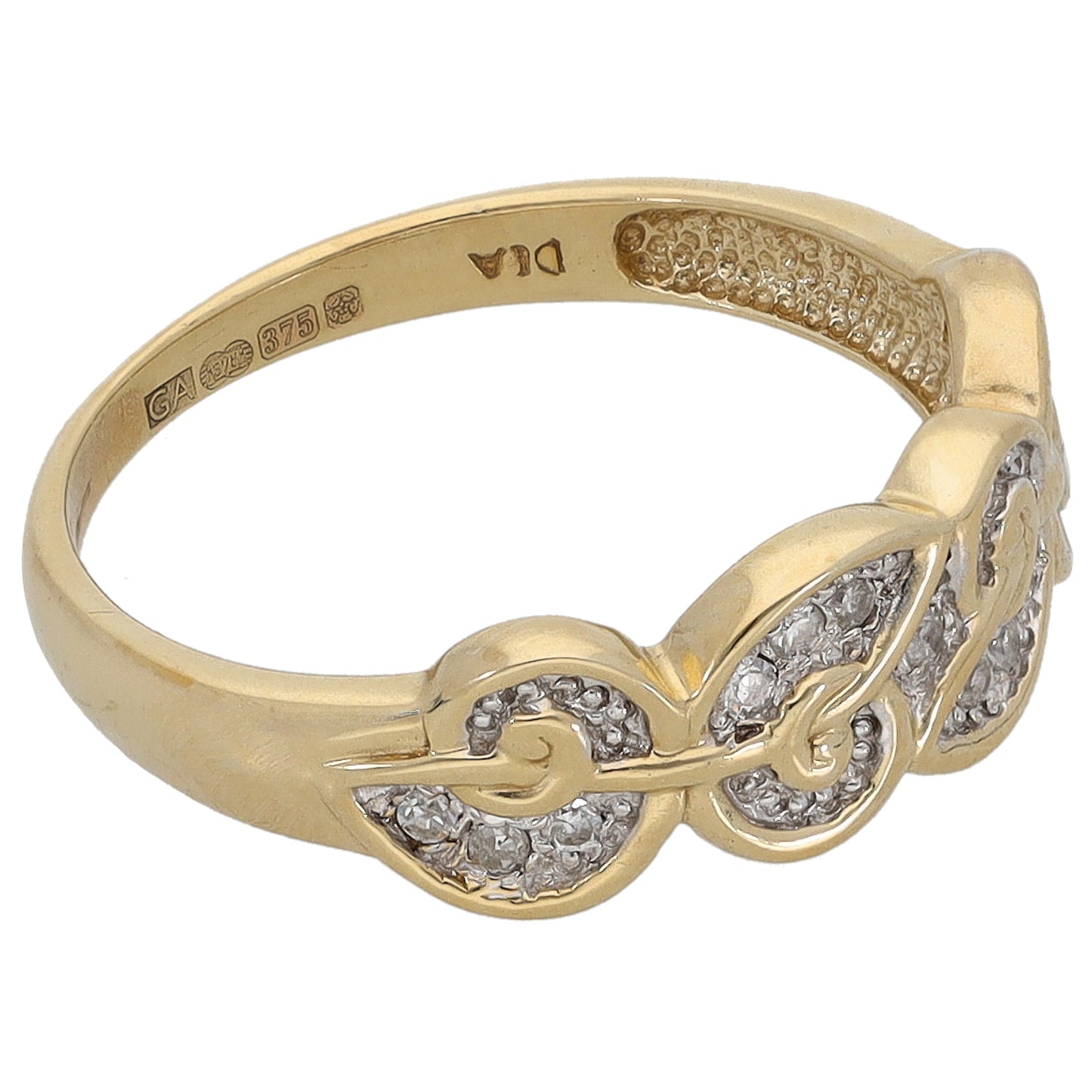 9ct Gold 0.13ct Diamond Dress/Cocktail Ring Size P