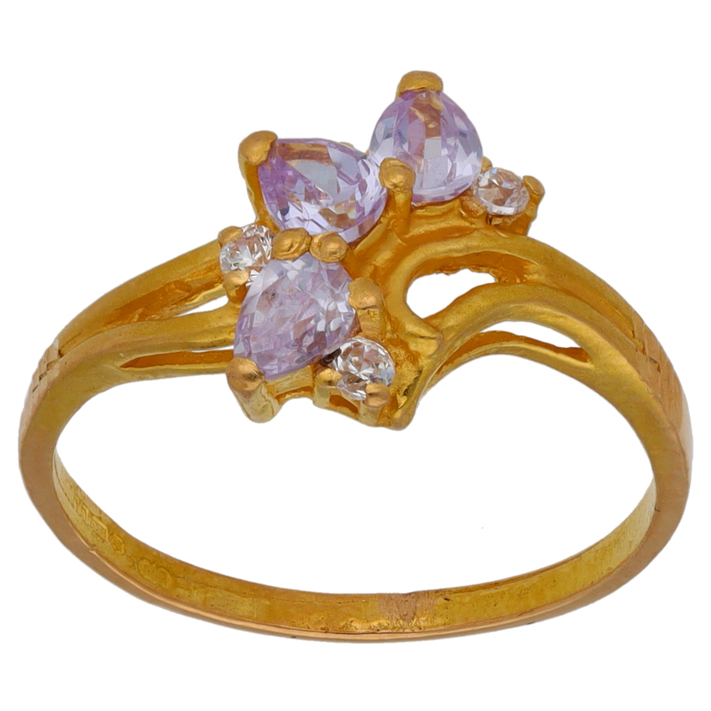 18ct Gold Imitation Gems Alternative Ring Size K