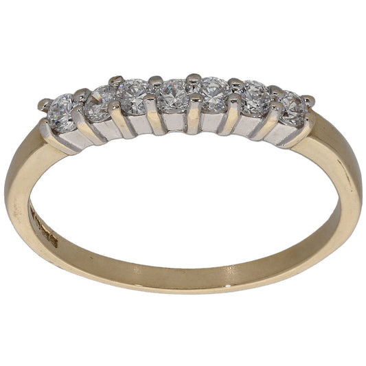 9ct Gold Cubic Zirconia Half Eternity Ring Size P