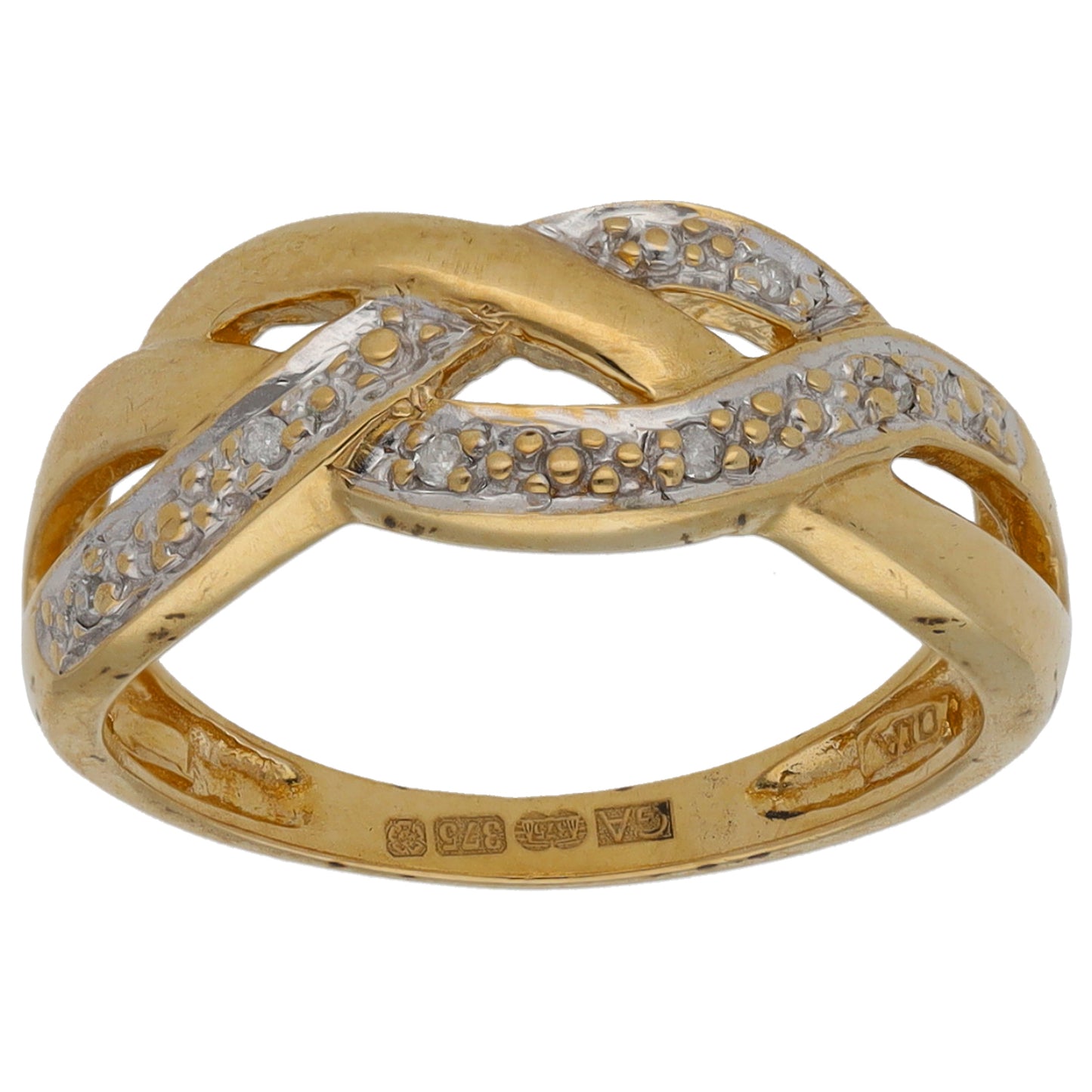 9ct Gold 0.03ct Diamond Dress/Cocktail Ring Size K