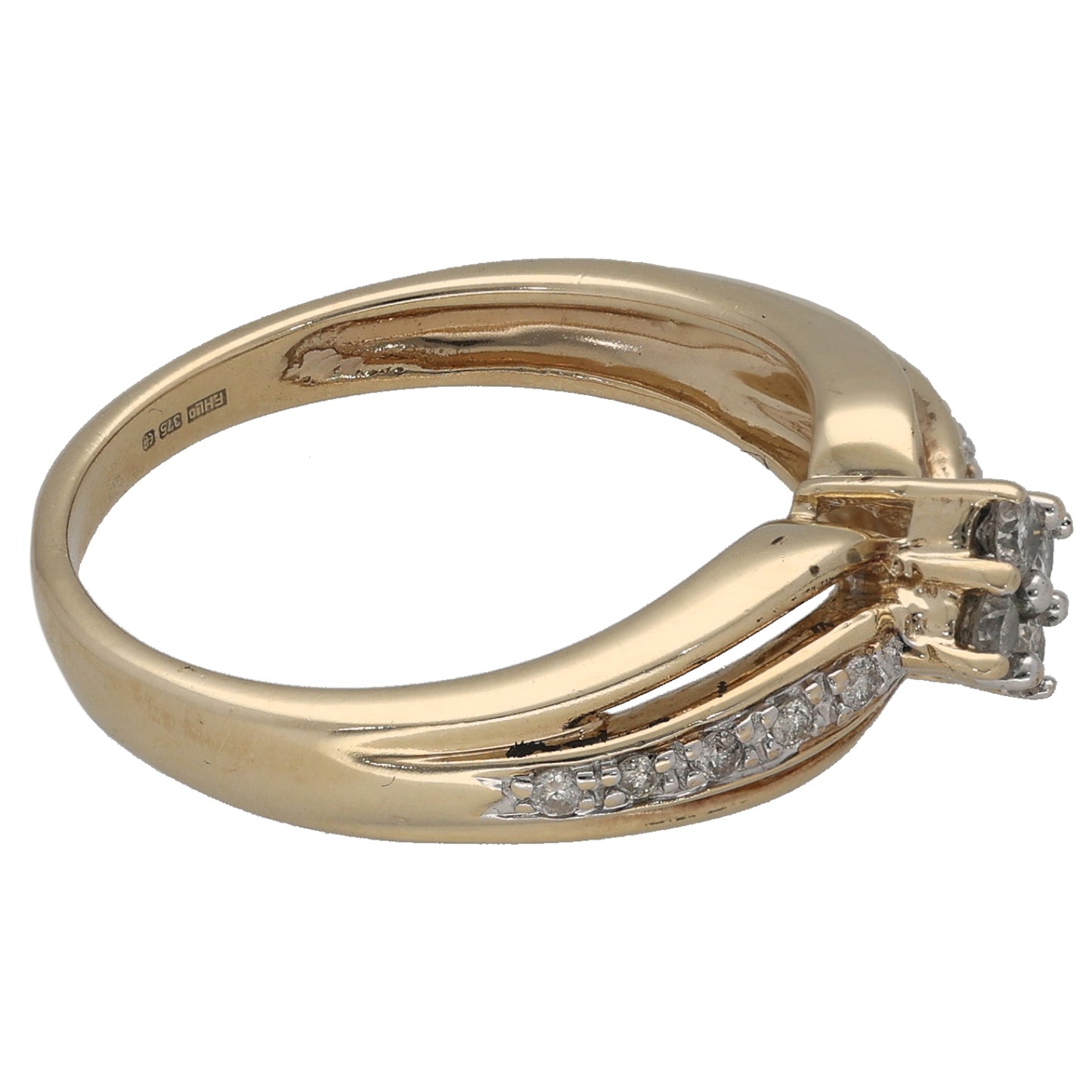 9ct Gold 0.15ct Diamond Dress/Cocktail Ring Size N
