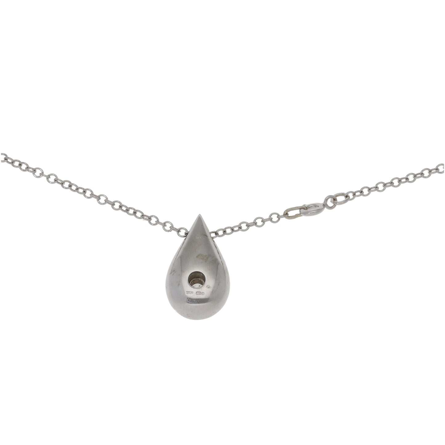 9ct White Gold 0.20ct Diamond Alternative Pendant With Chain