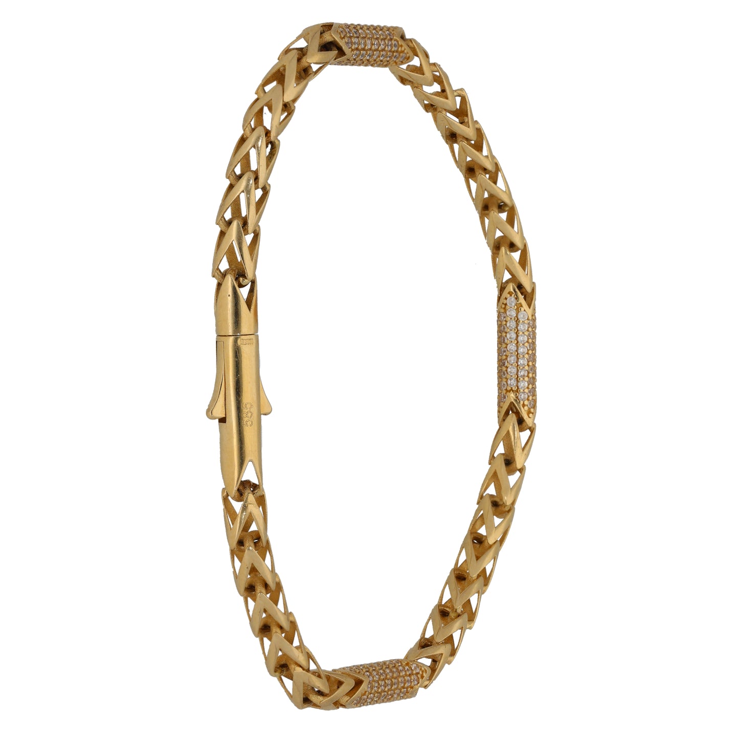 14ct Gold Cubic Zirconia Fancy Stone Set Bracelet