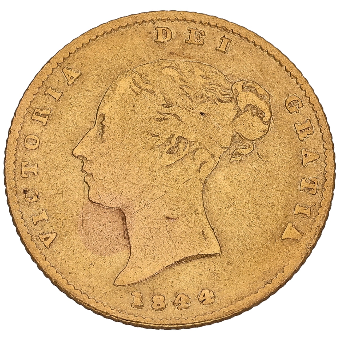 22ct Gold Queen Victoria Half Sovereign Coin 1844